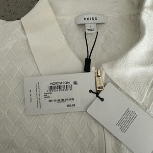 REISS Men's Large White Zip Shirt